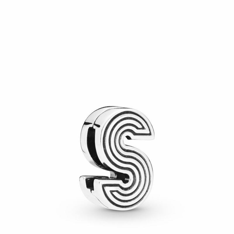 Pandora Australia Reflexions™ Letter S Clip Charm - Sterling Silver | MWECJY501